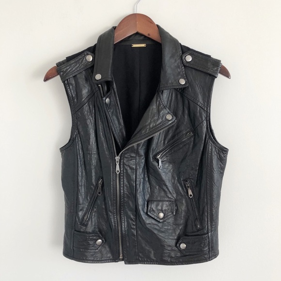 Rebecca Minkoff Jackets & Blazers - Rebecca Minkoff Black Leather Vest Size Small